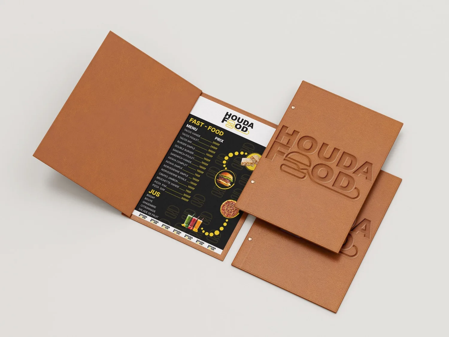 Le logo appliqué sur un menu